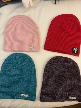 Neff Kids Beanie Set in Pink, Red, Teal, and Charcoal